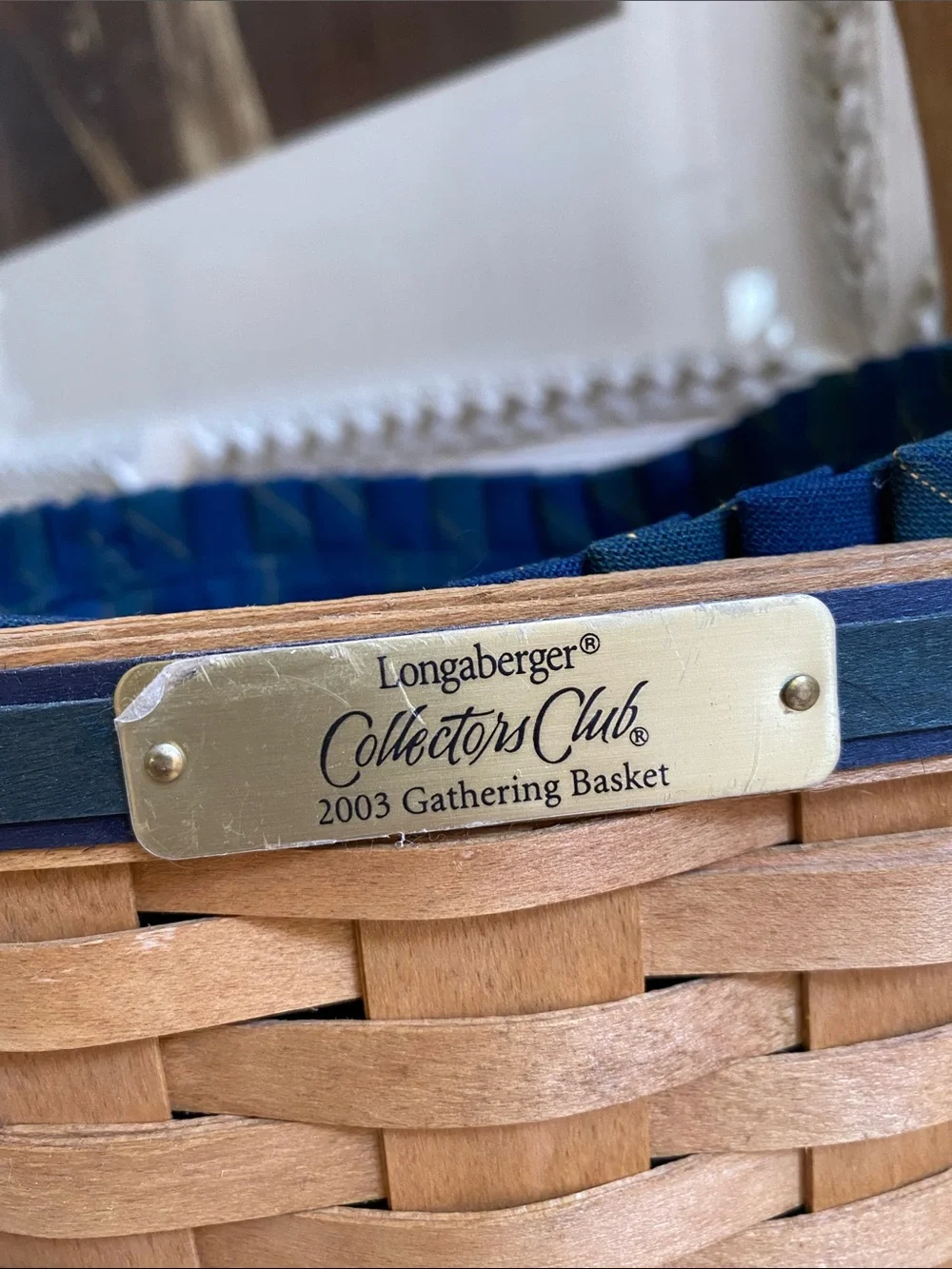 LONGABERGER Collectors Club Basket and Liner with original paperwork